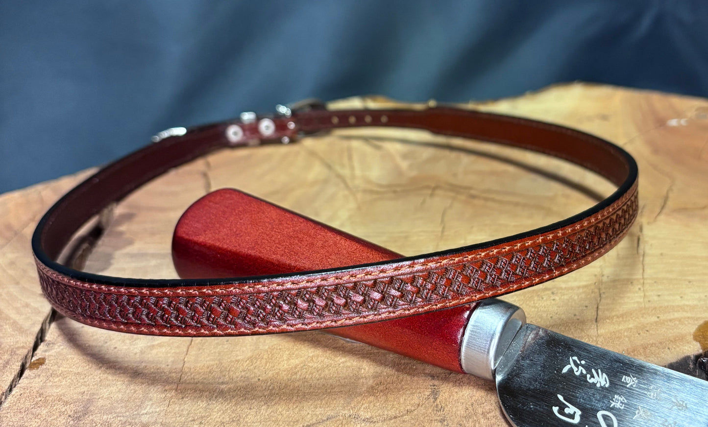 Austin Accent Leather Band: 1/4” Cross Stitched