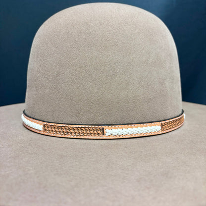 Austin Accent Leather: Cross Weave - White Braid