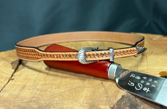 Austin Accent Leather Band: 1/2” Cross Stitched