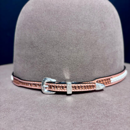 Austin Accent Leather: Cross Weave - White Braid