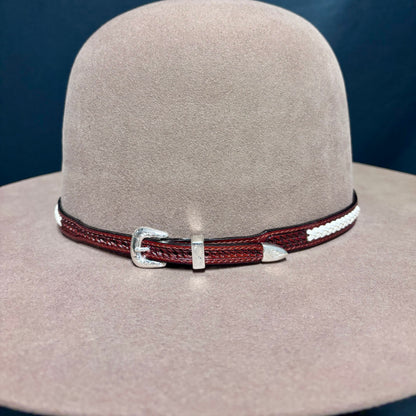 Austin Accent Leather: Cross Weave - White Braid
