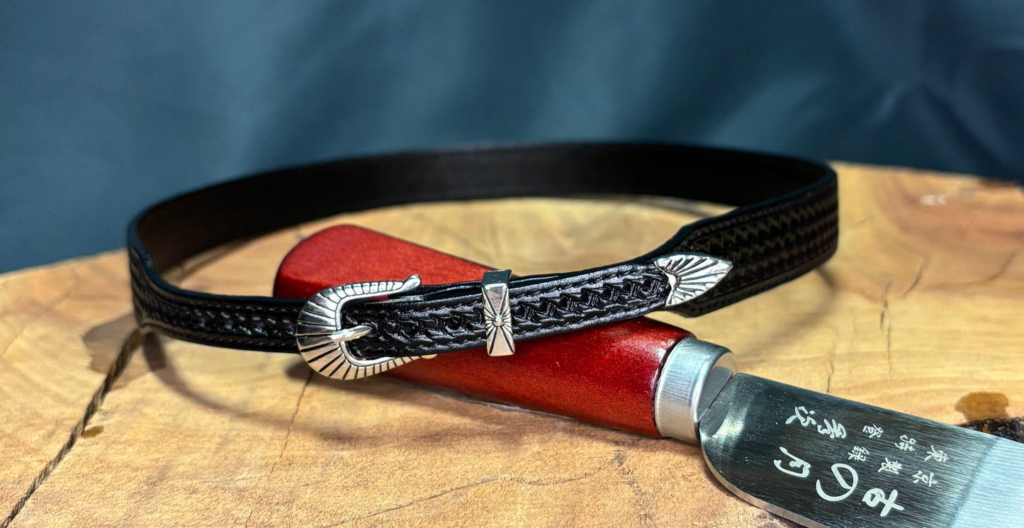 Austin Accent Leather Band: 1/2” Cross Stitched