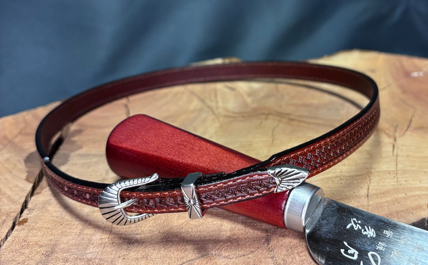Austin Accent Leather Band: 1/4” Cross Stitched