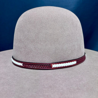 Austin Accent Leather: Cross Weave - White Braid