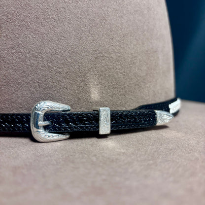 Austin Accent Leather: Cross Weave - White Braid