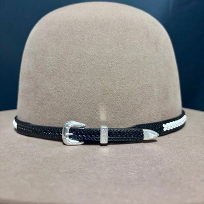 Austin Accent Leather: Cross Weave - White Braid