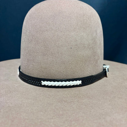 Austin Accent Leather: Cross Weave - White Braid