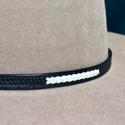 Austin Accent Leather: Cross Weave - White Braid