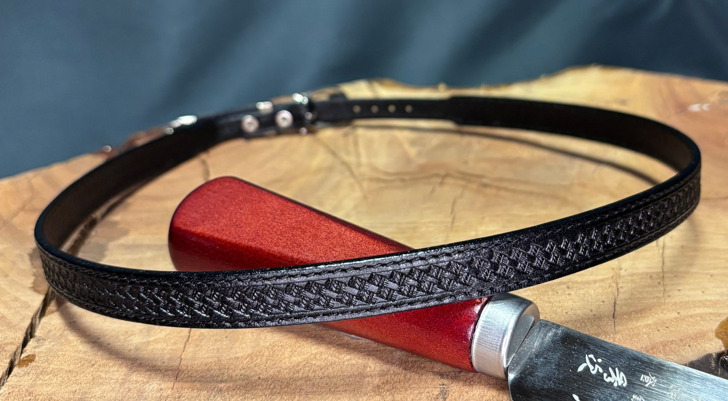 Austin Accent Leather Band: 1/4” Cross Stitched