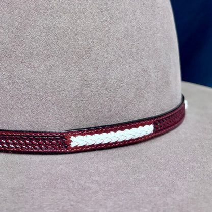 Austin Accent Leather: Cross Weave - White Braid