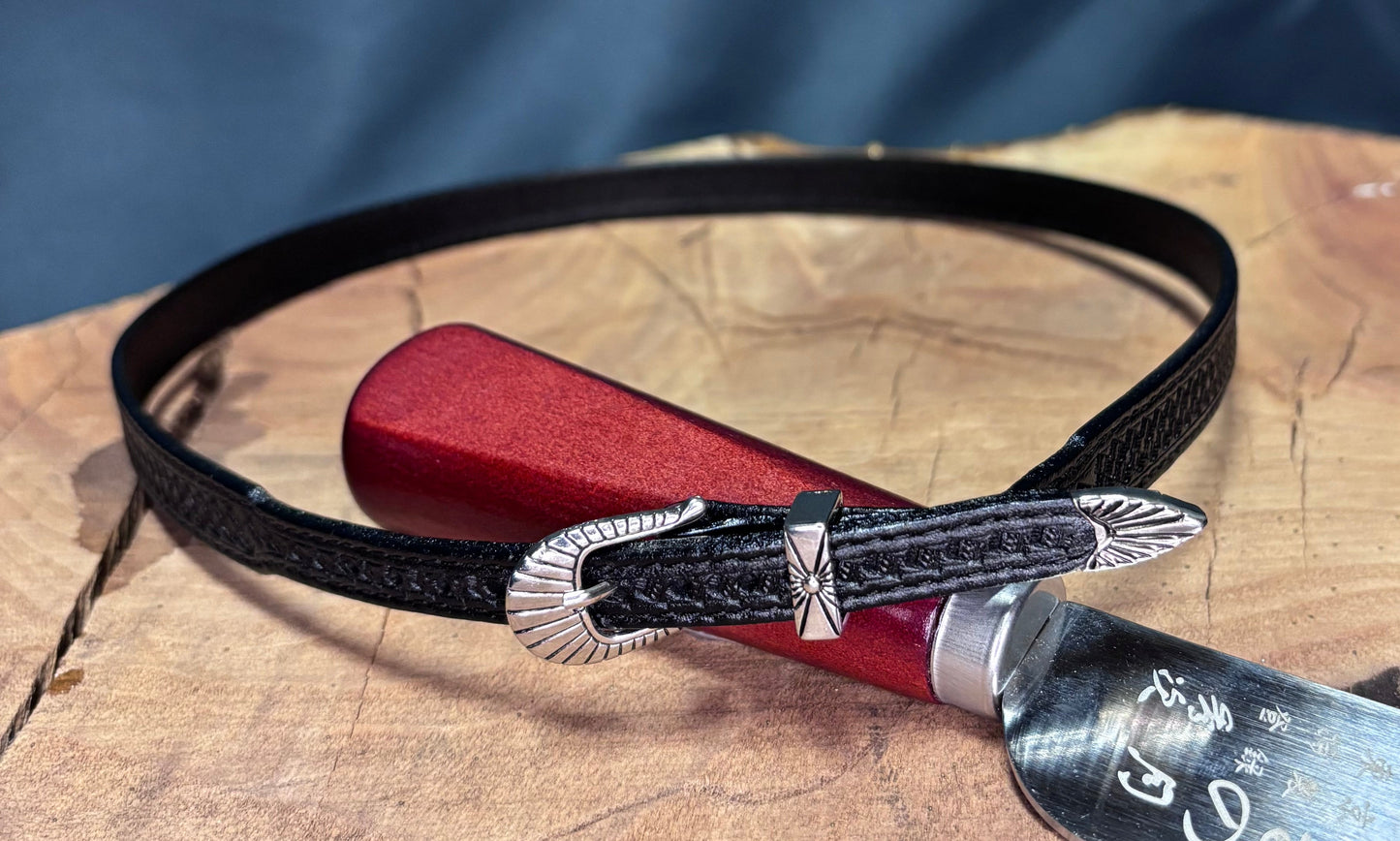 Austin Accent Leather Band: 1/4” Cross Stitched